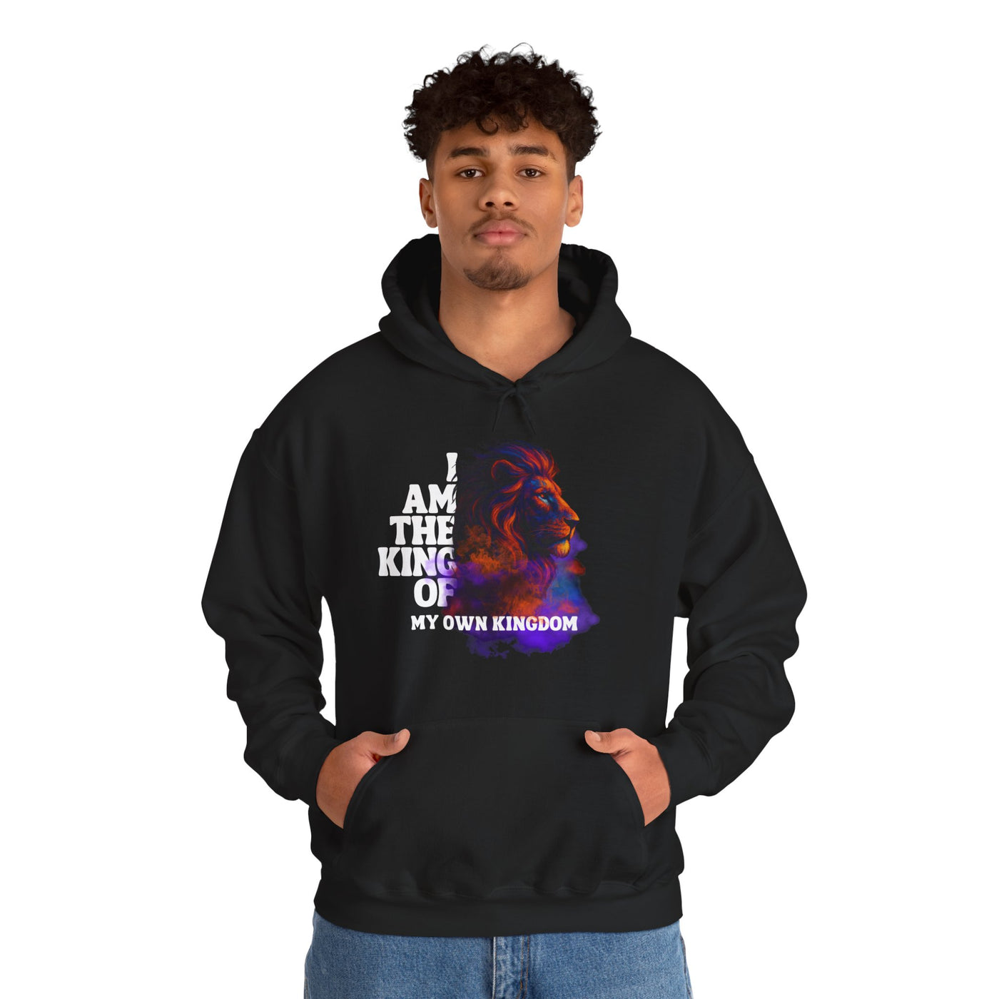 Inspirational Lion Hoodie "i am the king of my kingdom"