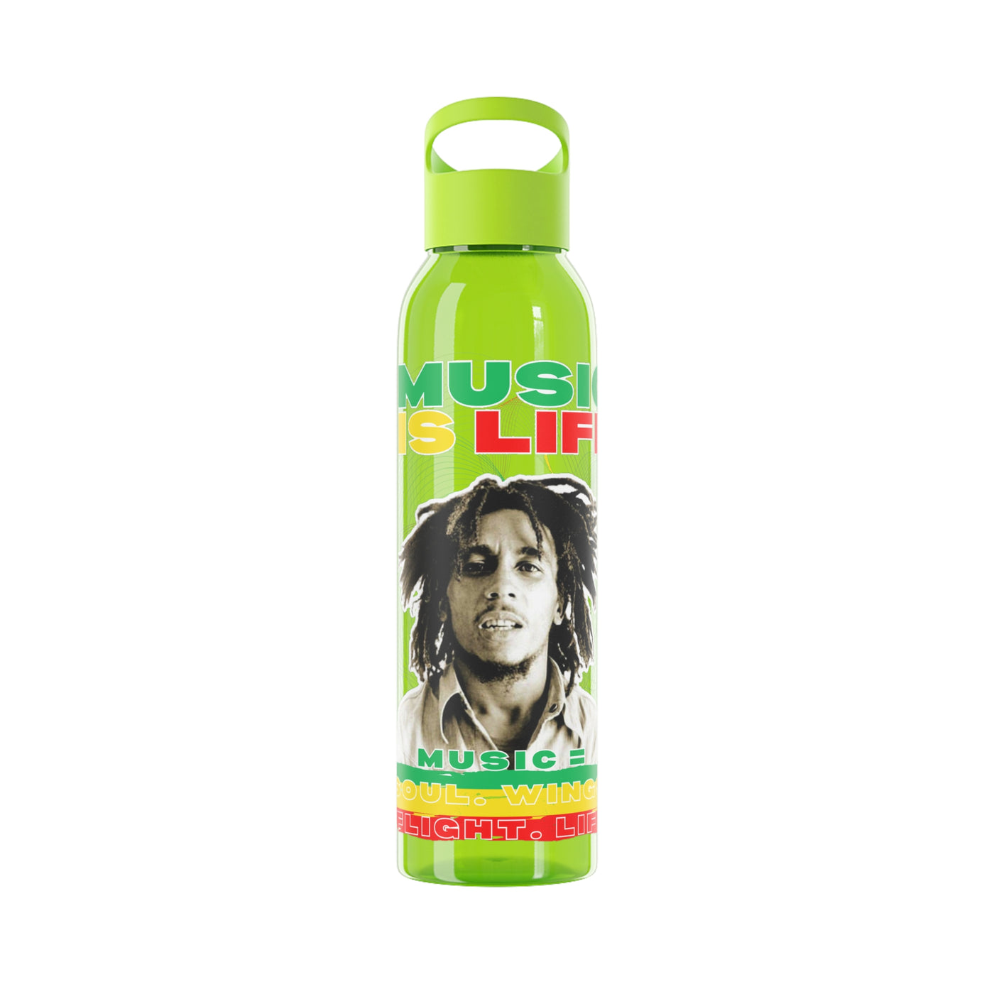 Bob Reggae- Music is Life Water Bottle, Wasserflasche