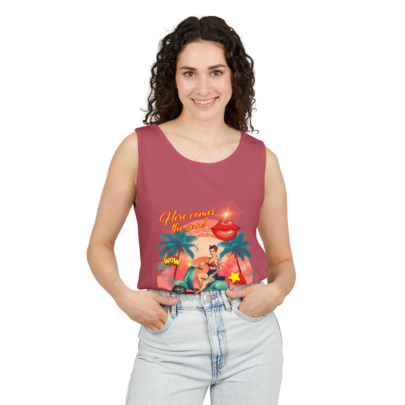 Retro Summer Vibes Tank Top Here comes the sun