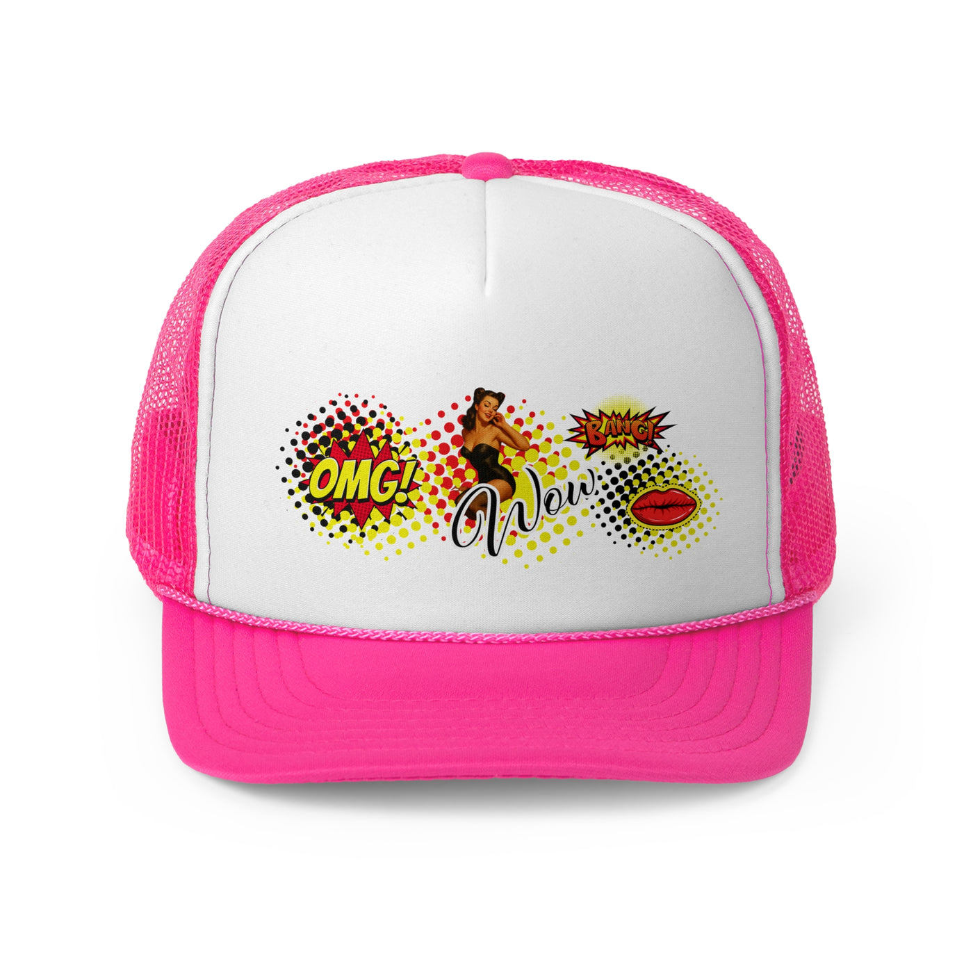 Fun Pop Art Trucker Cap - OMG! Wow! Comic Style Hat 