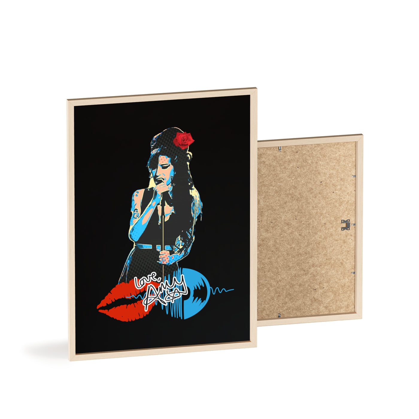 Love Amy Winehouse Poster with Wooden Frame - Vibrant Wall Art for Music Lovers