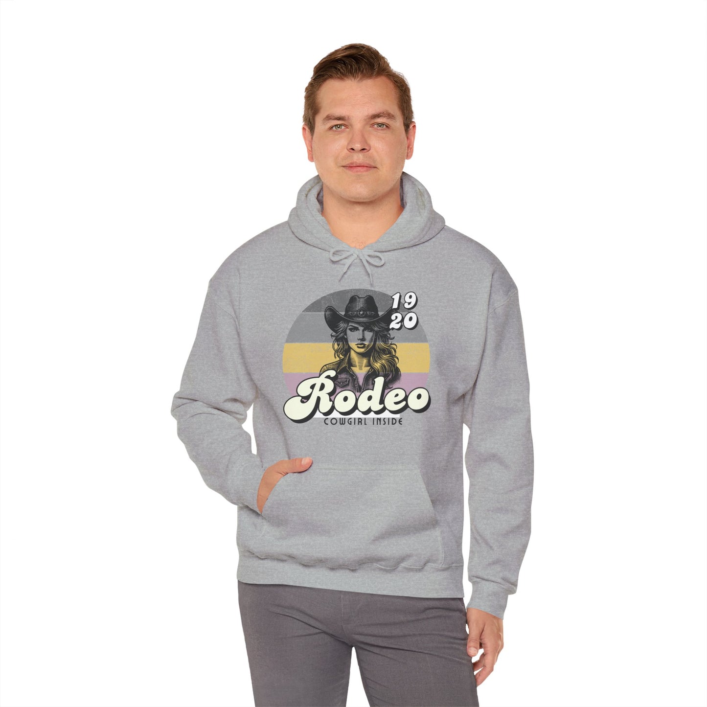 Rodeo Cowgirl Hooded HOODIE - Unisex Heavy Blend™ - Retro Style