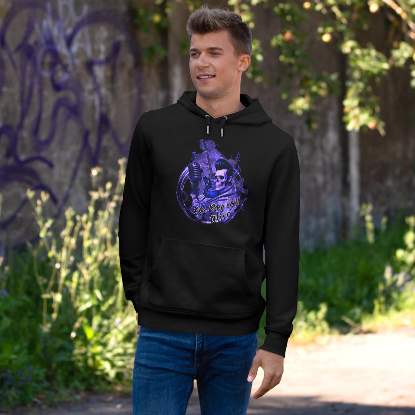 Rock 'n' Roll King Hooded Sweatshirt - 'The King Still Alive' Graphic