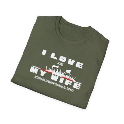 Minimalist Red Graphic Unisex T-Shirt - I love my wife 
