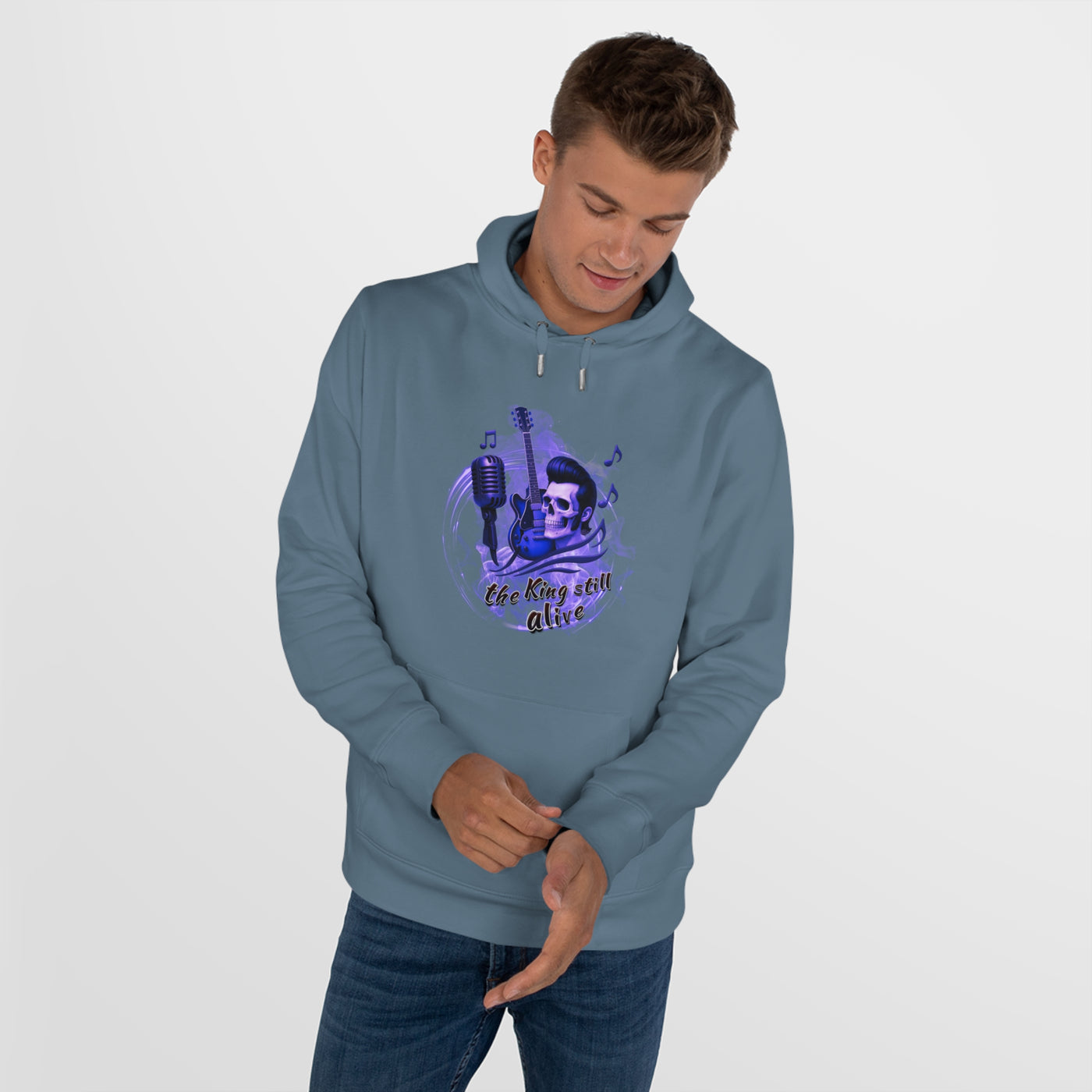Rock 'n' Roll King Hooded Sweatshirt - 'The King Still Alive' Graphic