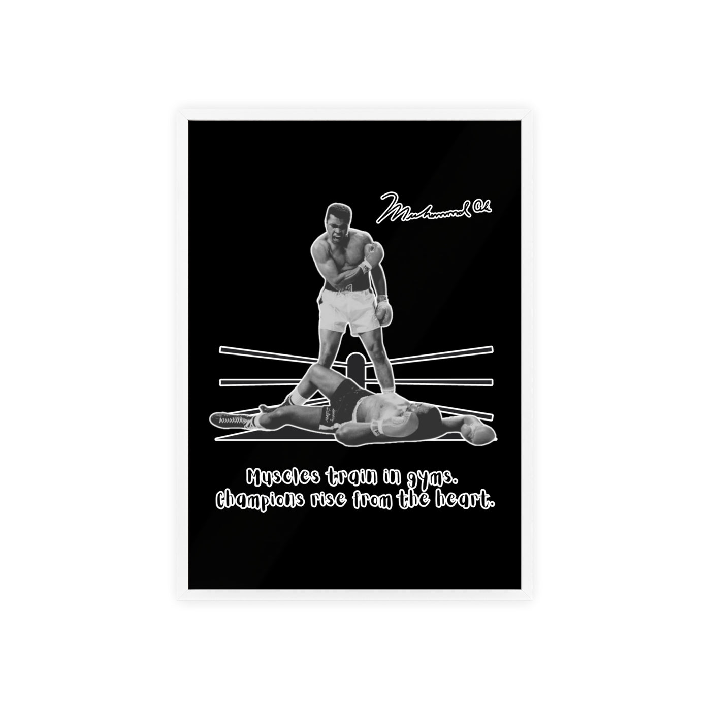 Boxing Inspired Wall Art Poster with Wooden Frame - Muhammad Ali 