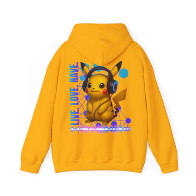 Rave Hoddie, Live Love Rave - Techno - Pokemon