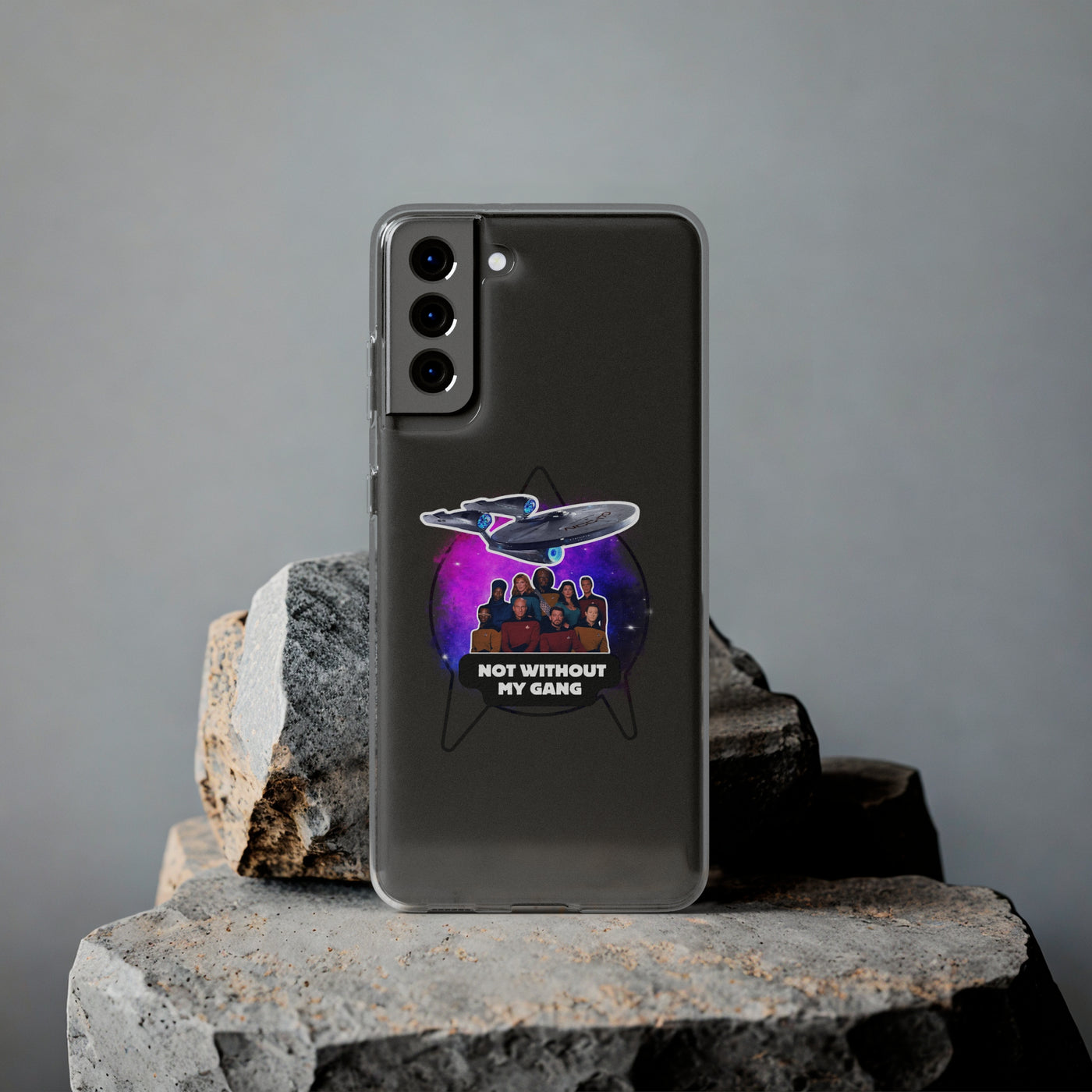 Galaxy-Inspired Soft Phone Case - Not Without My Gang, Star Trek Lovers Handyhülle