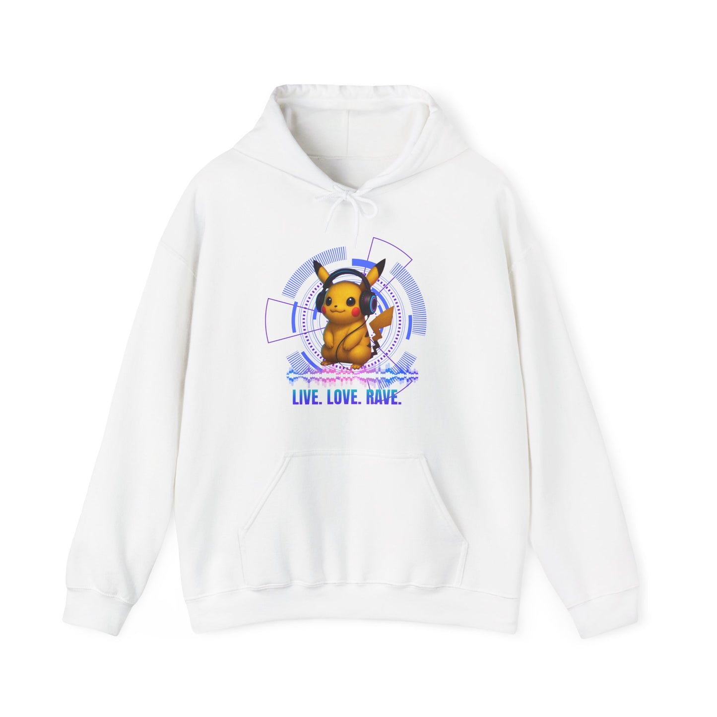 Rave Hoddie, Live Love Rave - Techno - Pokemon