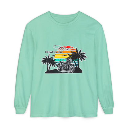 Dust in the Wind - Vintage Motorcycle & Sunset Design