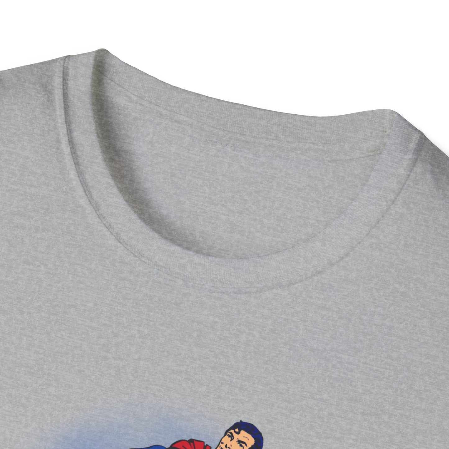 Superman Pause Unisex Softstyle T-Shirt - Fun Graphic Tee for Comic Fans