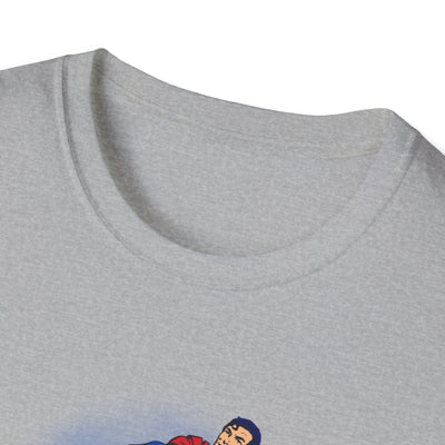 Superman Pause Unisex Softstyle T-Shirt - Fun Graphic Tee for Comic Fans