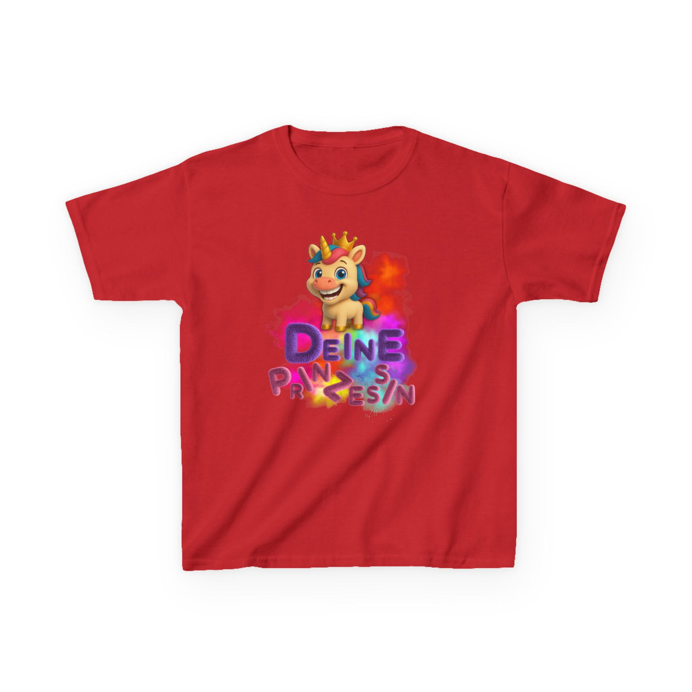 Colorful Kids Tee - “Deine Prinzessin” Design - Fun & Playful Shirt for Young Royalty