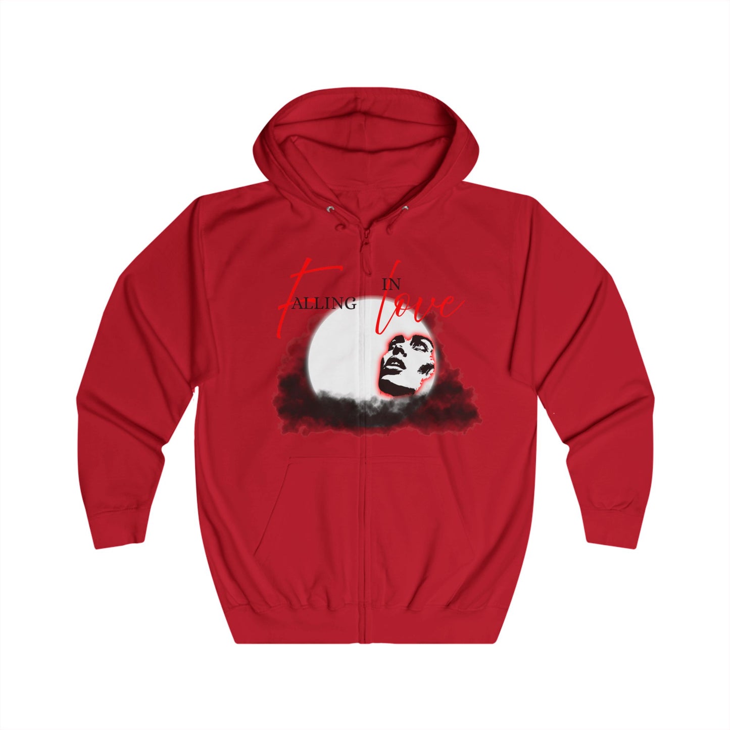 Falling in Love Hoodie, Inspirational Zip-Up, Unisex Sweatshirt