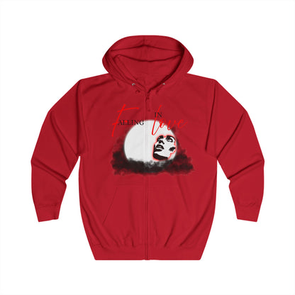 Falling in Love Hoodie, Inspirational Zip-Up, Unisex Sweatshirt