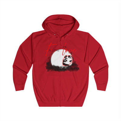Falling in Love Hoodie, Inspirational Zip-Up, Unisex Sweatshirt