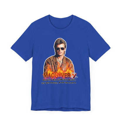 MacGyver Inspired Unisex Jersey Tee - 'Ich Nehm Kaffee, WLAN und Plan B'