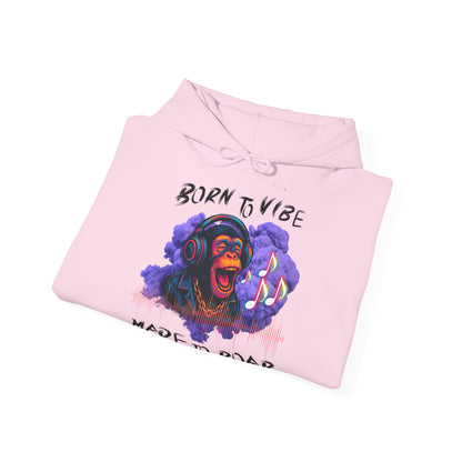 Born to Vibe Unisex Heavy Blend™ Hooded Sweatshirt - Made to Roar Monkey - Monkey 