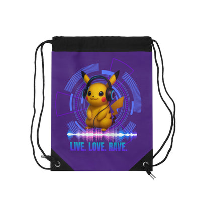 Rave Pokemon Drawstring Bag - Live Love Rave, Gym Bag, Tunrbeutel, Music Festivals