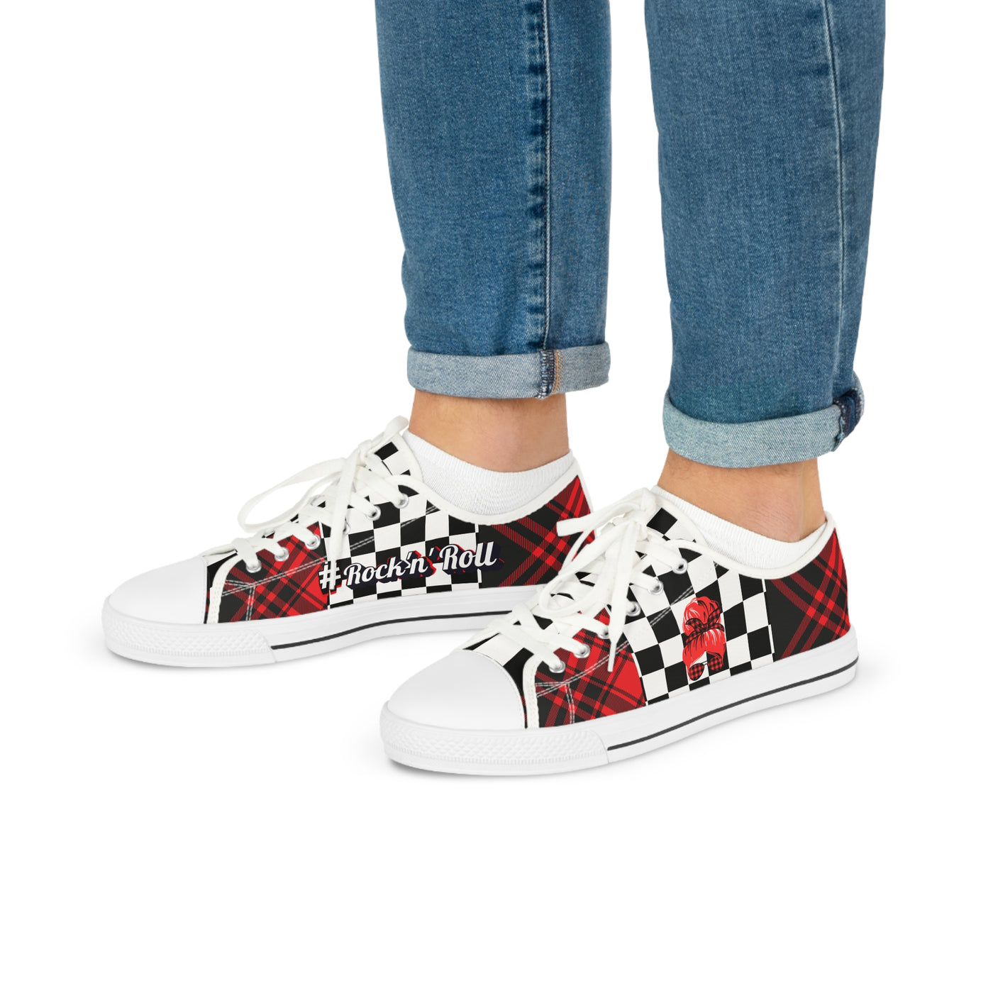 Sneaker with Plaid Design - Rockabilly