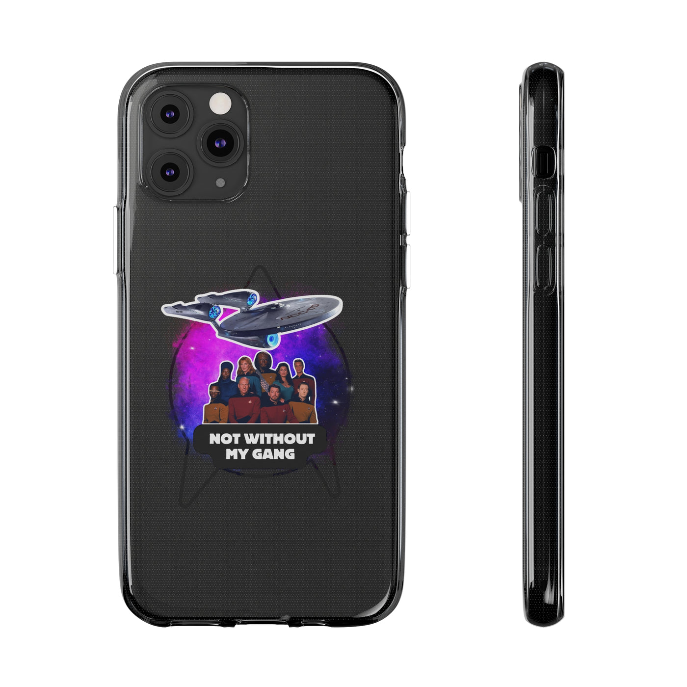 Galaxy-Inspired Soft Phone Case - Not Without My Gang, Star Trek Lovers Handyhülle