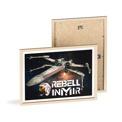 Star Wars X-Wing Fighter Poster with Wooden Frame - Rebel Inyir Decor