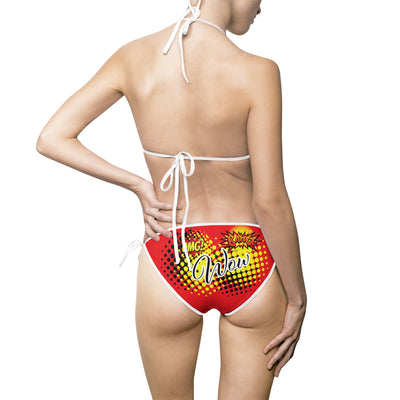 Vibrant Women's Bikini Swimsuit with Bold Graphic Design