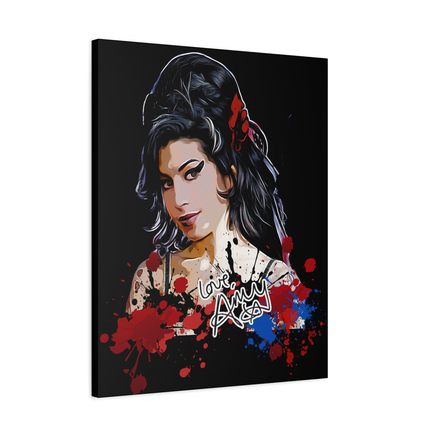 Amy Winehouse Art Canvas - Stretched Wall Decor with Signature