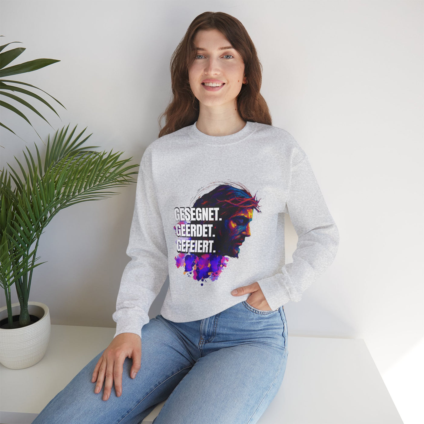 Sweatshirt Jesus- GESEGNET - GEERDET  - GEFEIERT