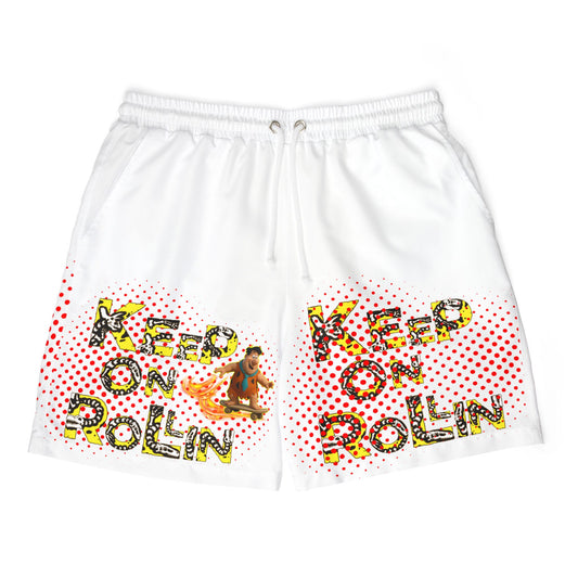 Keep on Rollin' Unisex Swim Shorts, Fun Summer Swim Trunks, Beach Wear
