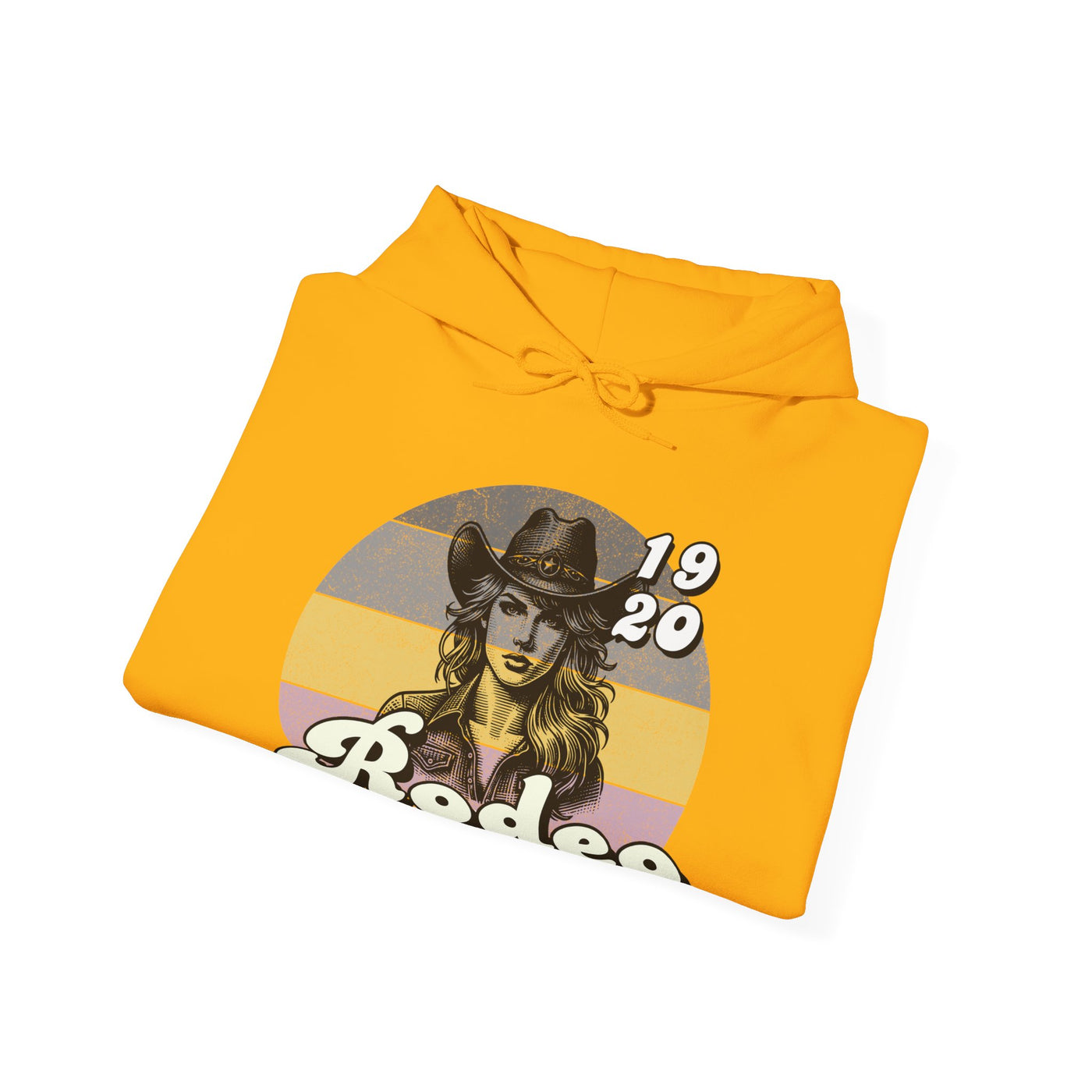 Rodeo Cowgirl Hooded HOODIE - Unisex Heavy Blend™ - Retro Style