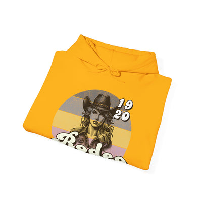 Rodeo Cowgirl Hooded HOODIE - Unisex Heavy Blend™ - Retro Style