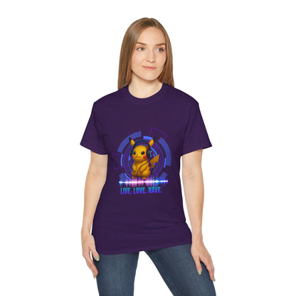 Rave T-Shirt, Fun Music Shirt, Live Love Rave - Techno - Pokemon