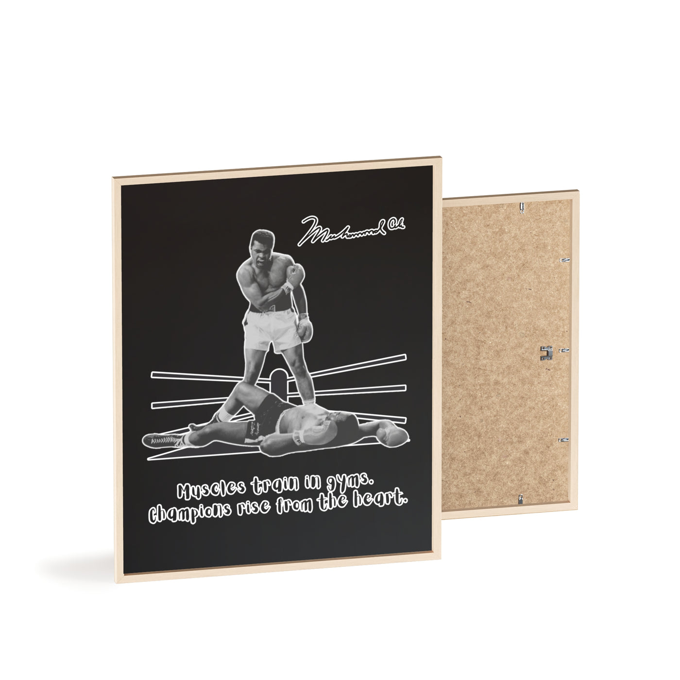 Boxing Inspired Wall Art Poster with Wooden Frame - Muhammad Ali 