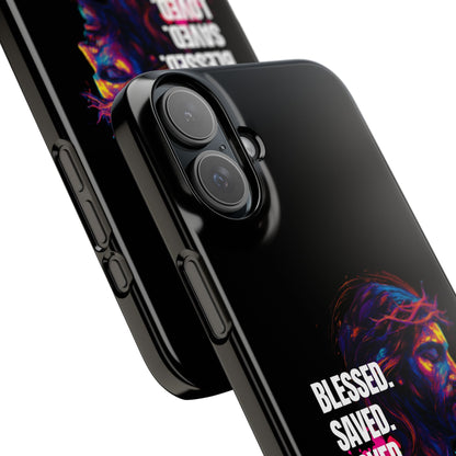 Blessed Saved Loved -  Snap Case Handyhülle - Jesus