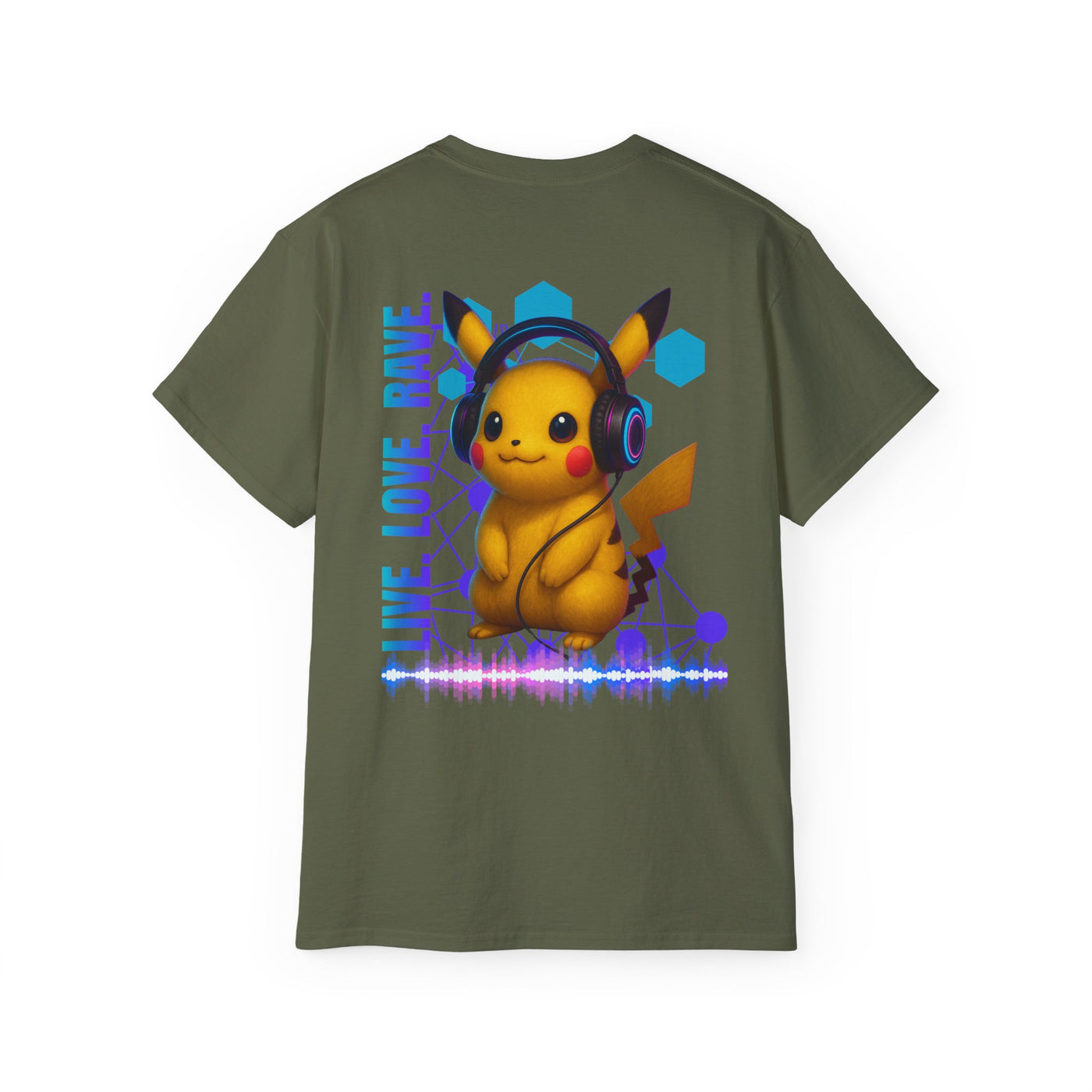 Rave T-Shirt, Fun Music Shirt, Live Love Rave - Techno - Pokemon