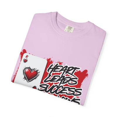 Heart Leads Success Unisex Heavy Cotton Tee | Graphic Tee | Casual Wear | Gift for Gamers | Inspirational Fashion | Streetwear