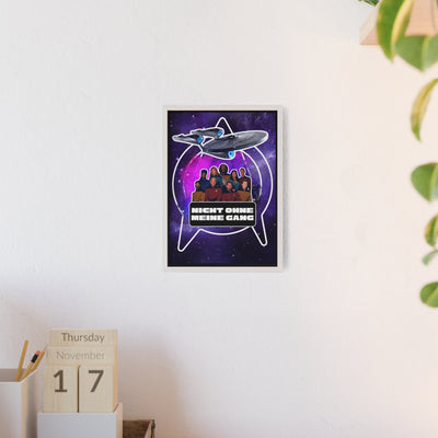Starship Adventure Poster with Wooden Frame | Sci-Fi Wall Art, Geek Decor,