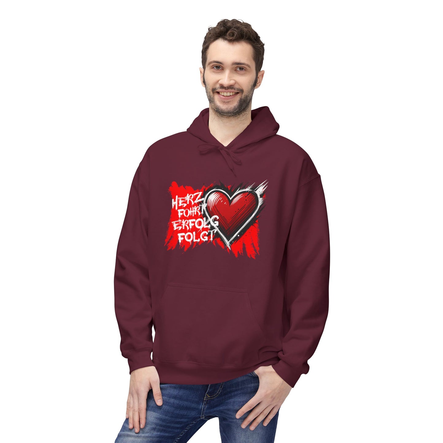 Herz führt Erfolg folgt Hoodie