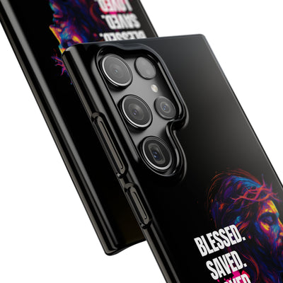 Blessed Saved loved - Snap Case - Jesus
