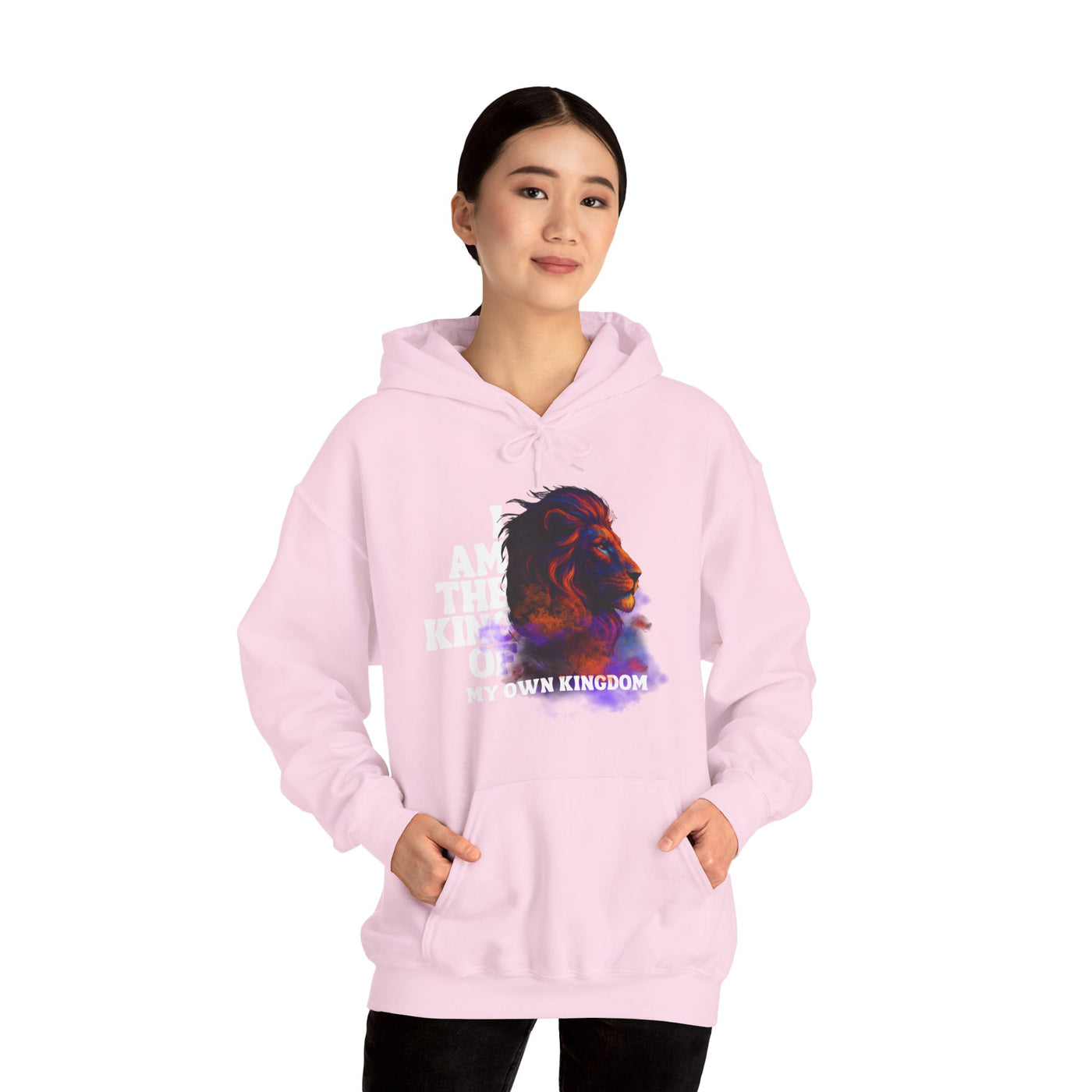 Inspirational Lion Hoodie "i am the king of my kingdom"