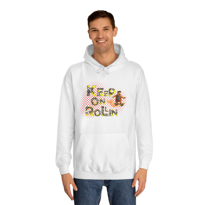 'Keep On Rollin' Design Unisex College Hoodie Flintstones Feuerstein