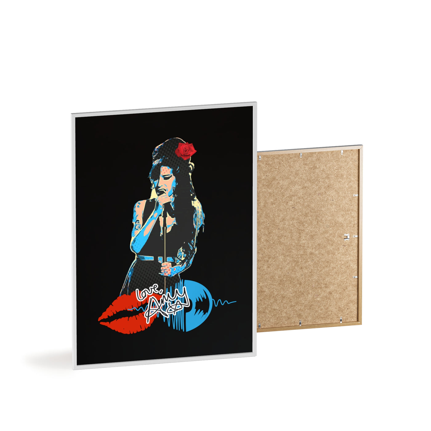 Love Amy Winehouse Poster with Wooden Frame - Vibrant Wall Art for Music Lovers