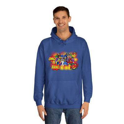 Superhero Graphic Hoodie, Unisex College Sweatshirt, Marvel DC Fans Apparel, Comic Book Lover Gift, Fun Cosplay Outfit