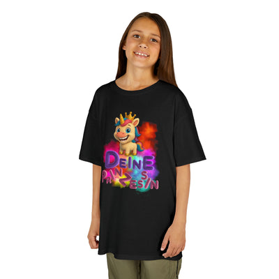 Colorful Kids Tee - “Deine Prinzessin” Design - Fun & Playful Shirt for Young Royalty