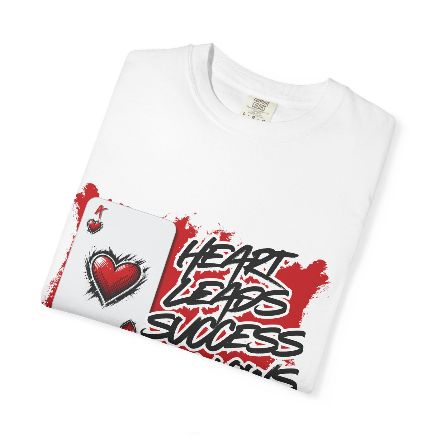 Heart Leads Success Unisex Heavy Cotton Tee | Graphic Tee | Casual Wear | Gift for Gamers | Inspirational Fashion | Streetwear