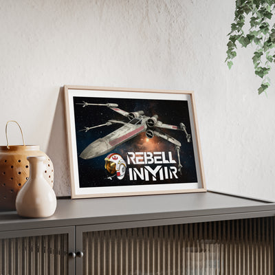 Star Wars X-Wing Fighter Poster with Wooden Frame - Rebel Inyir Decor