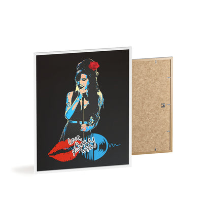 Love Amy Winehouse Poster with Wooden Frame - Vibrant Wall Art for Music Lovers